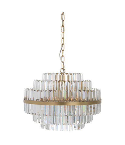 Brushed Gold Crystal Chandelier