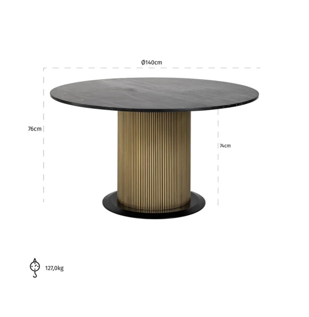 Brass Plated Colosseum Round Dining Table