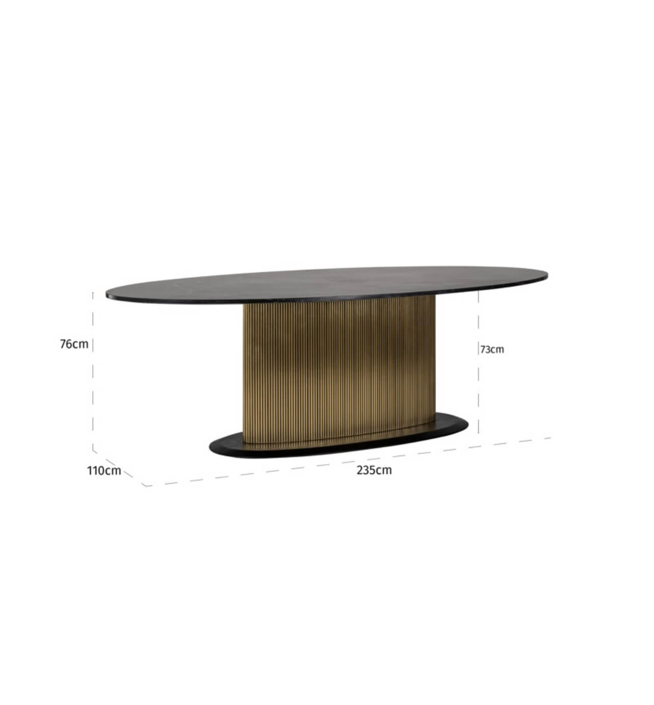 Brass Plated Colosseum Oval Dining Table