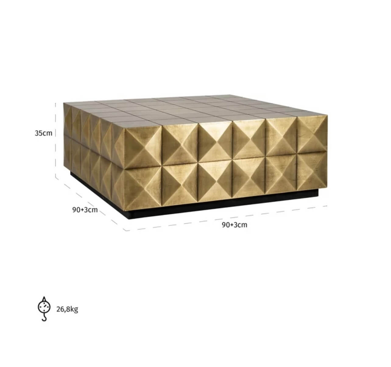 Luxe Brushed Gold Coffee Table