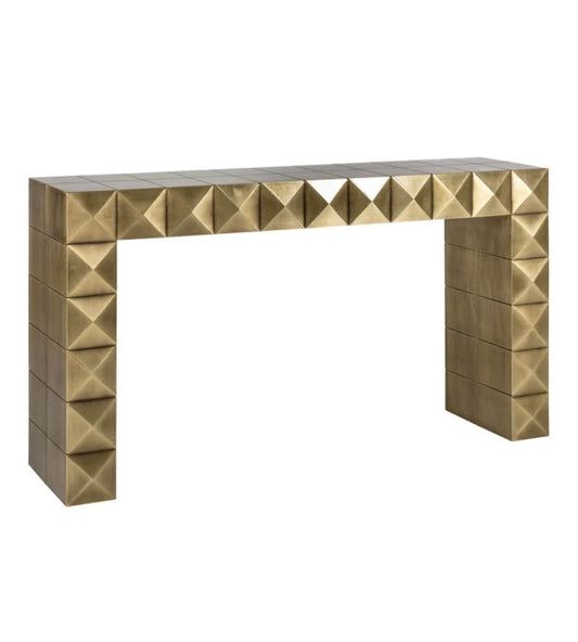 Luxe Brushed Gold Console Table