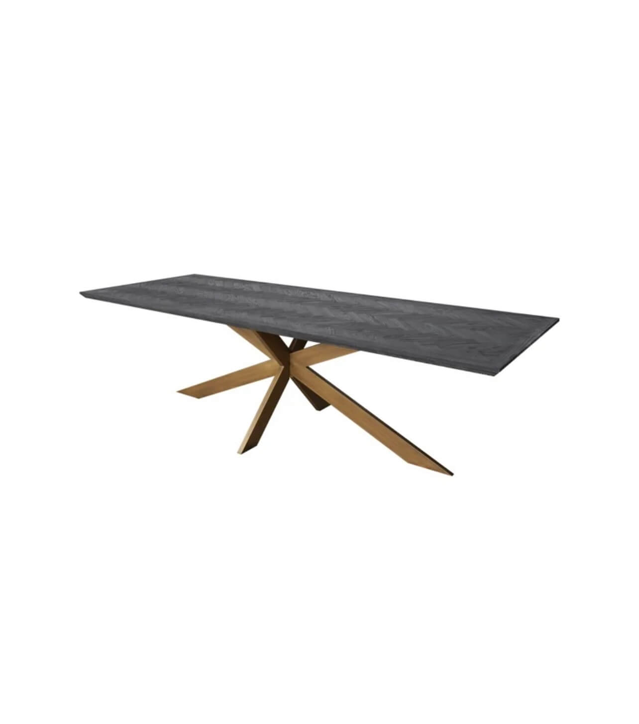 Herringbone Brass Based Dining Table
