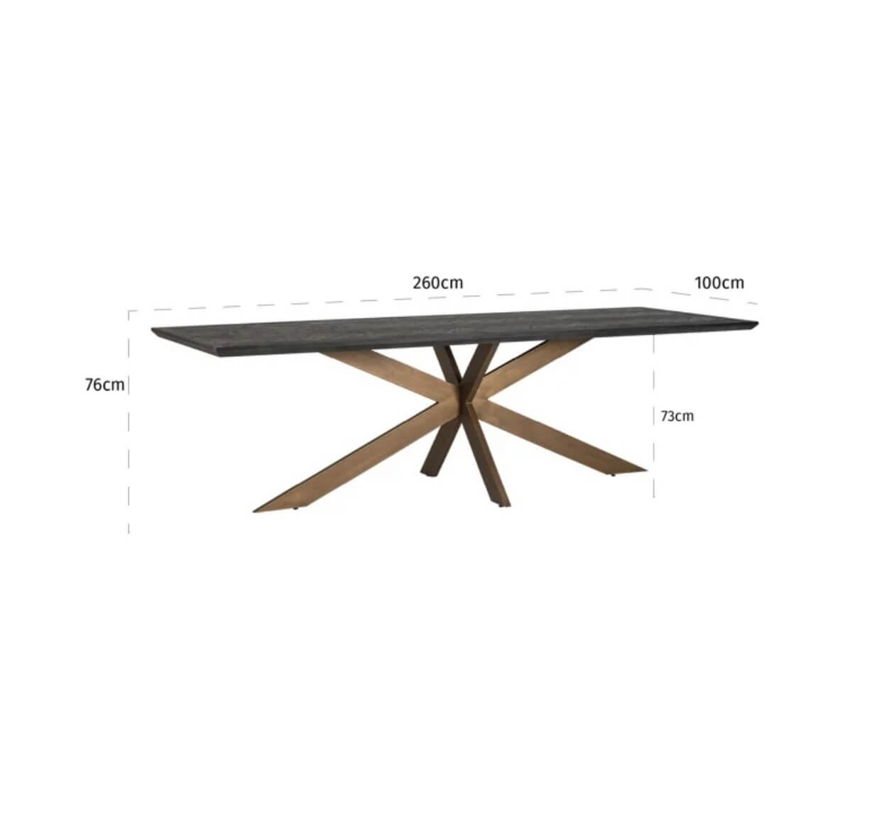 Herringbone Brass Based Dining Table