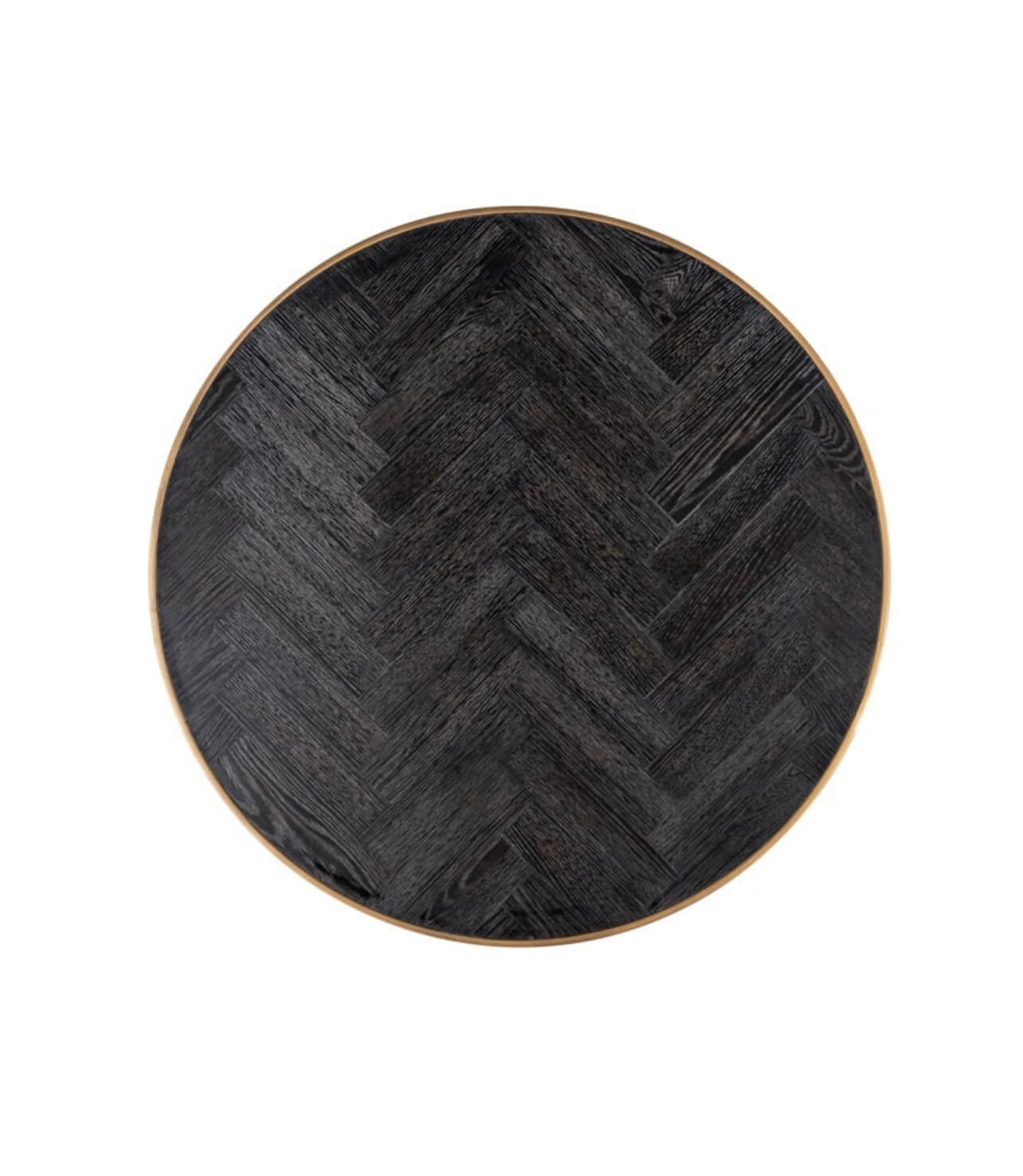Black Herringbone Brass Coffee Table Set Of 2