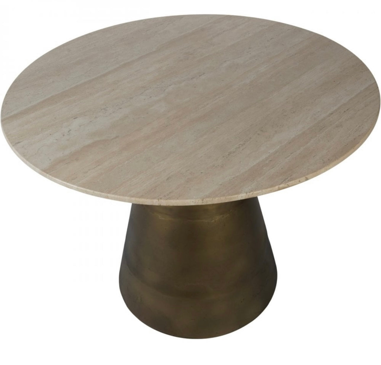 Travertine Round Dining Table