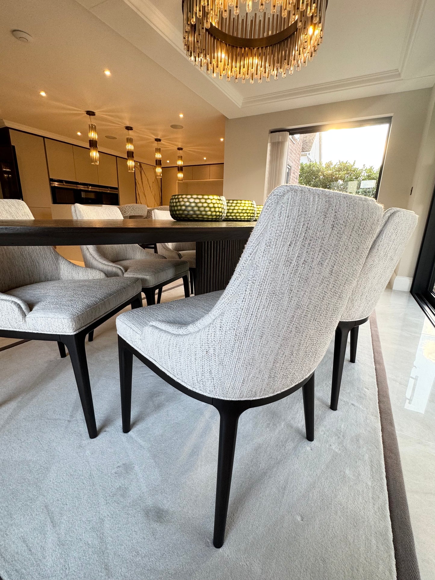 Luxury Cream Boucle Dining Chair