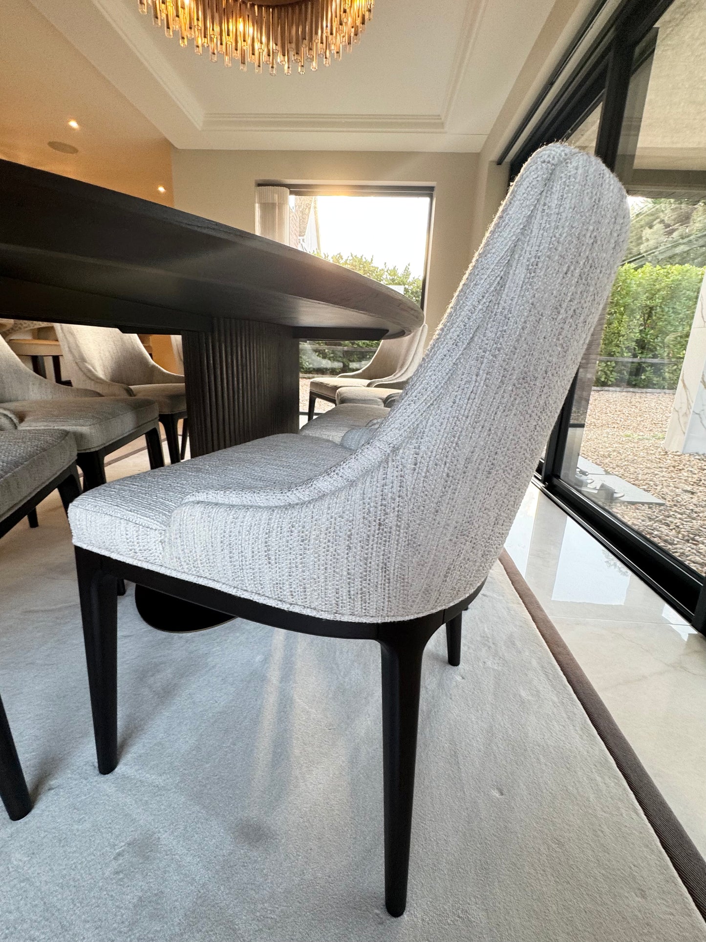 Luxury Cream Boucle Dining Chair