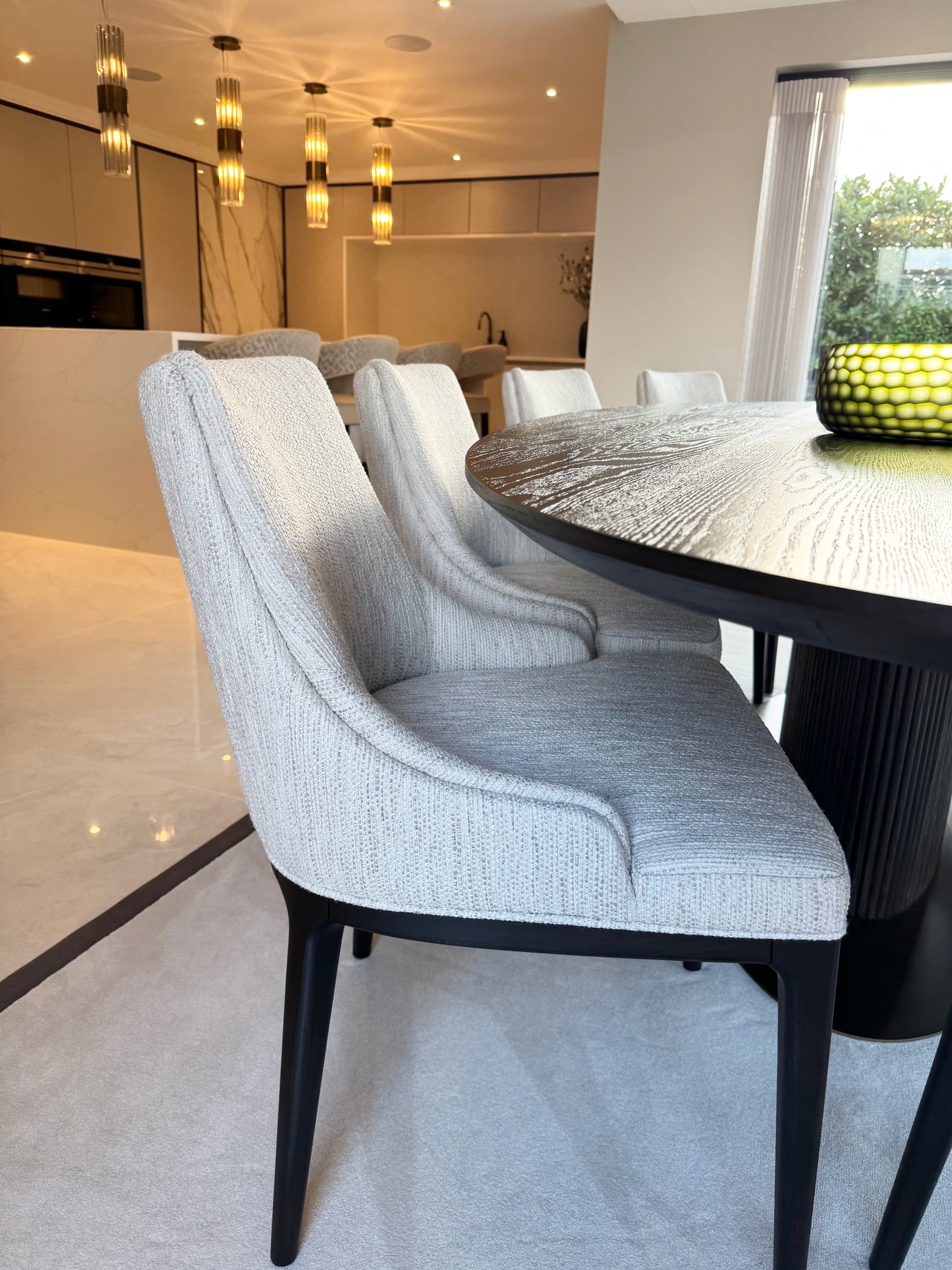Luxury Cream Boucle Dining Chair