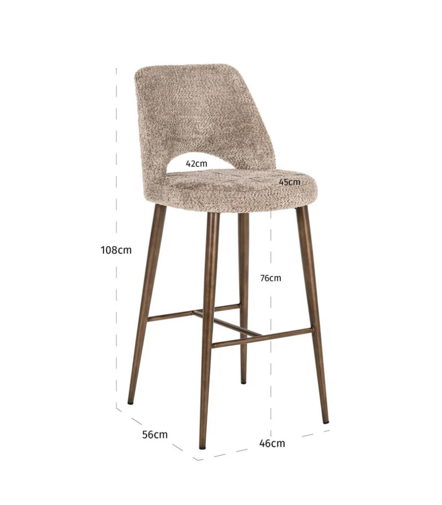 Luxury Soft Beige Bar Stool