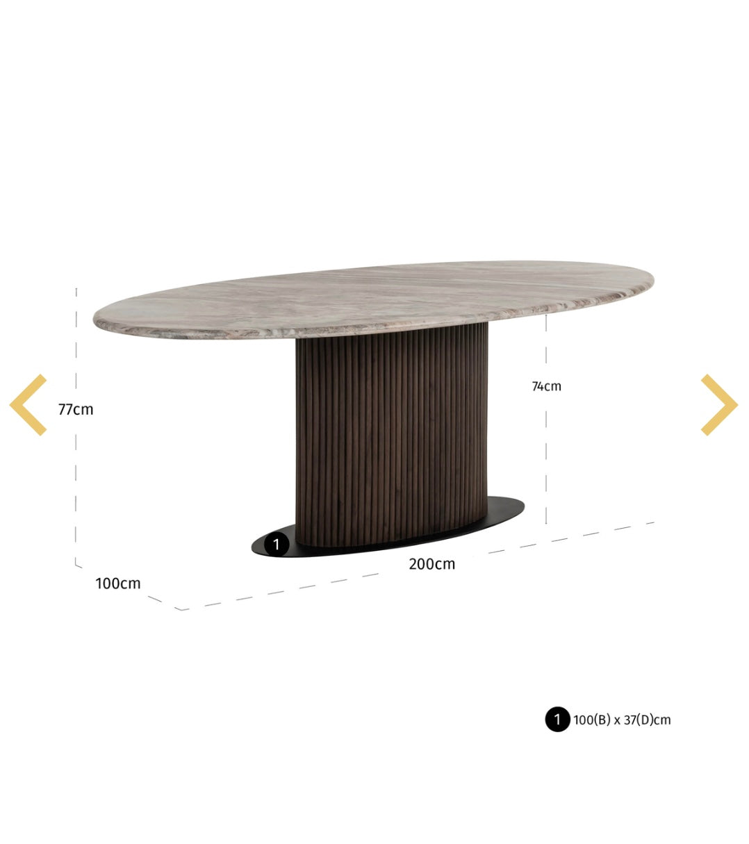 Oval Toronto Marble Dining Table