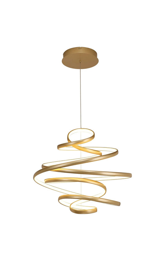 Champagne Gold Looped Spiral Pendant