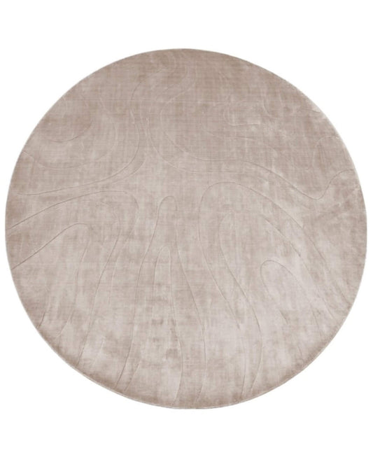 Round Neutral Toned Rug