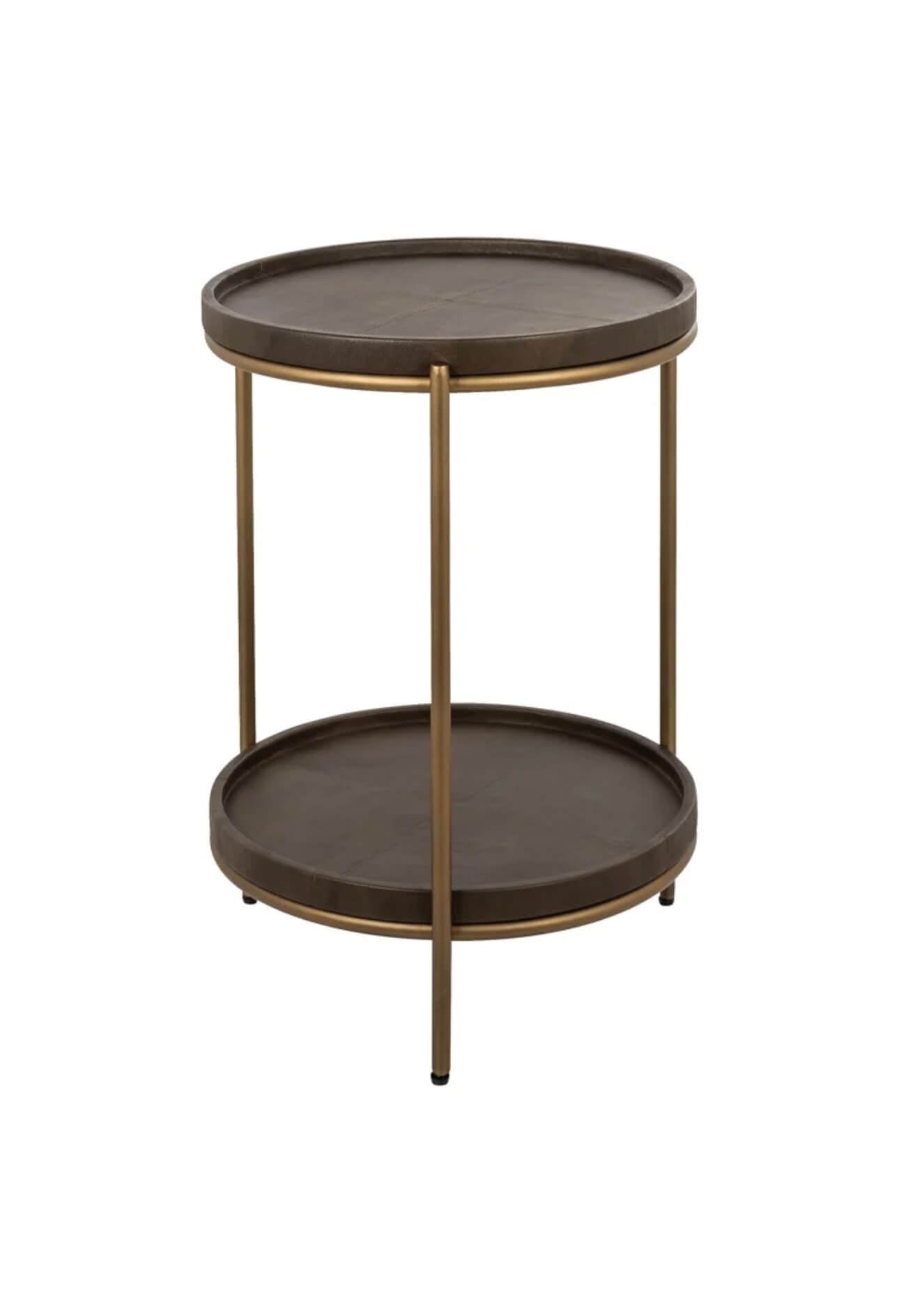 Luxe Brown Brass Side Table