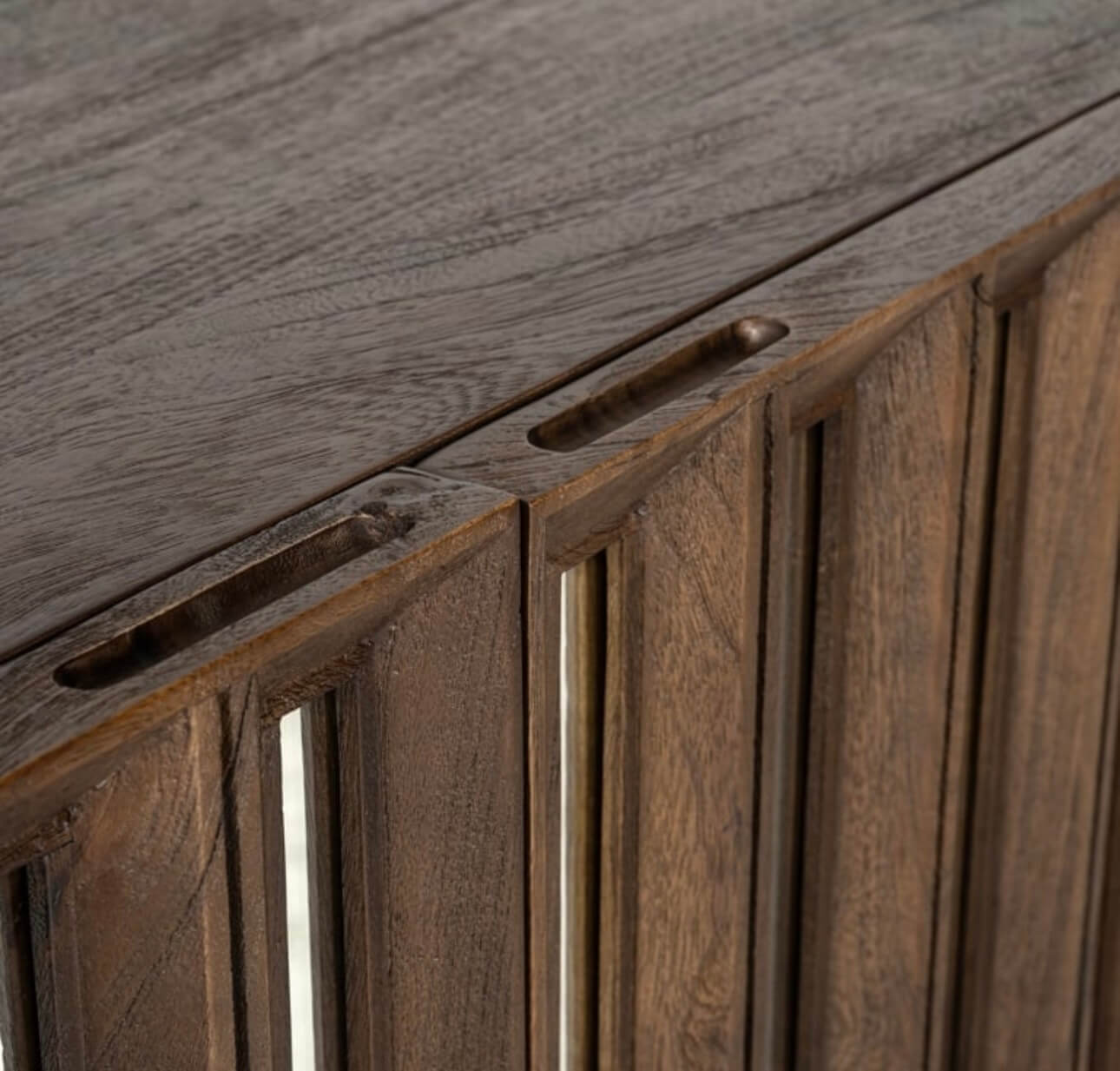 Rich Dark Brown Wood Sideboard