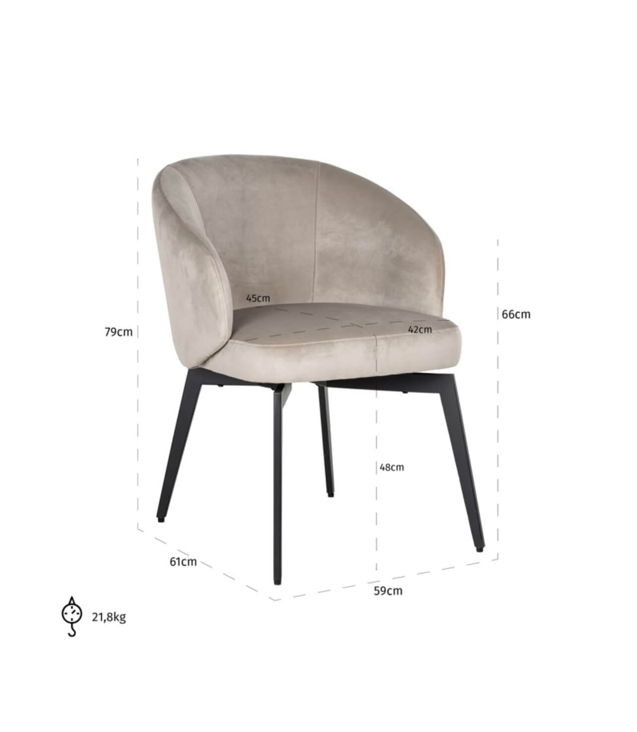 Mink Velvet Dining Chair