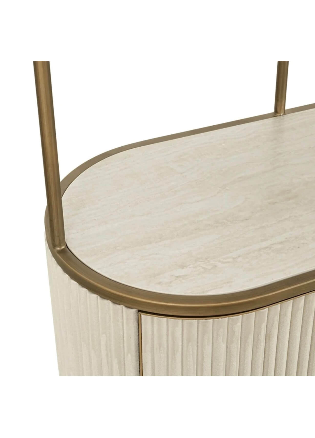 Suede Ribbed Display Cabinet