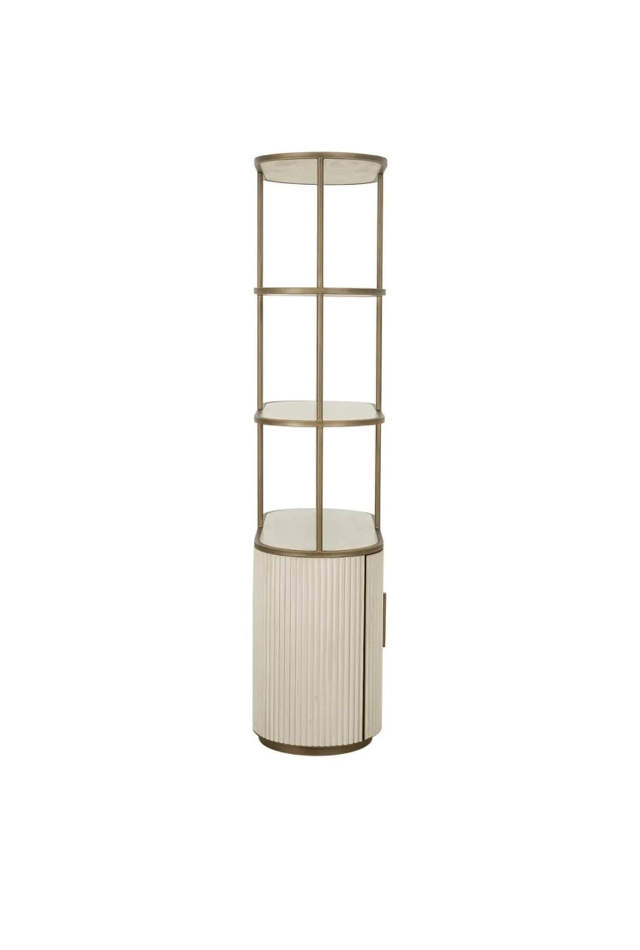 Suede Ribbed Display Cabinet