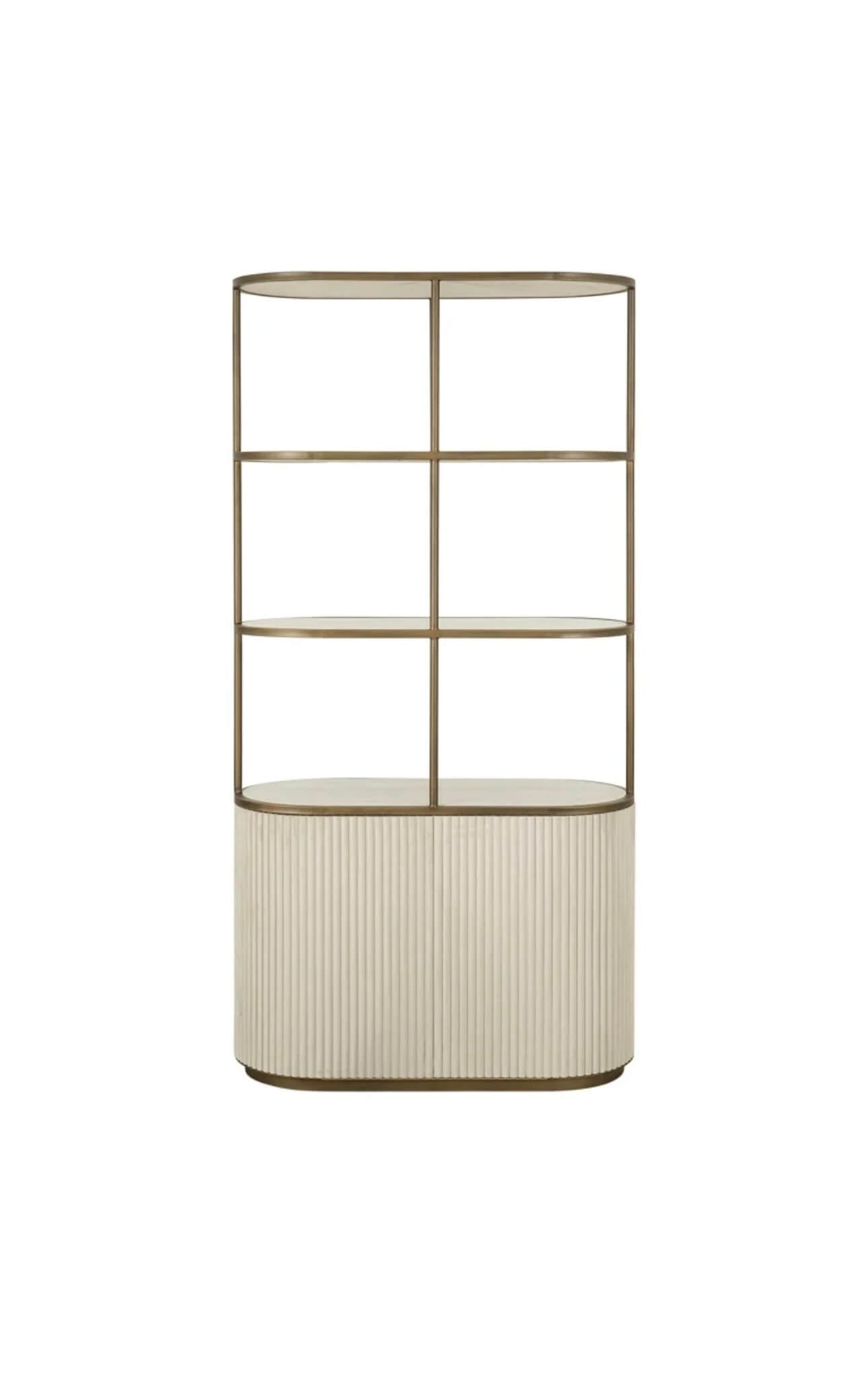 Suede Ribbed Display Cabinet