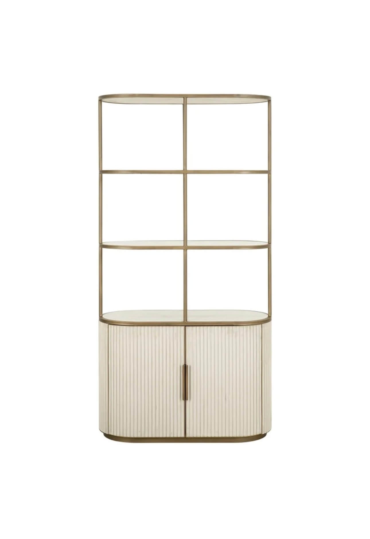 Suede Ribbed Display Cabinet