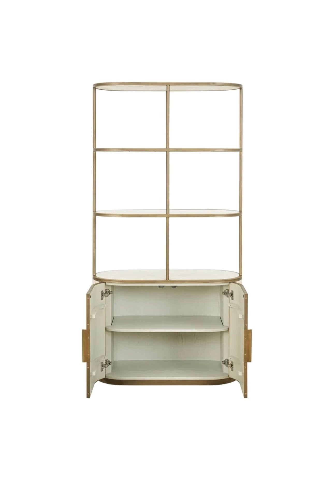 Suede Ribbed Display Cabinet
