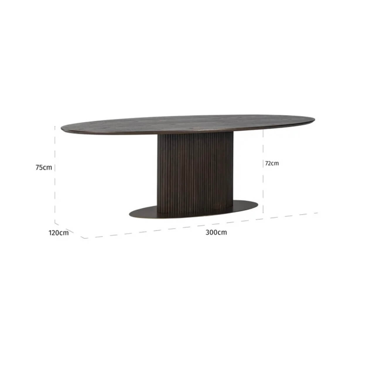 Luxor Oval Dining Table 3m