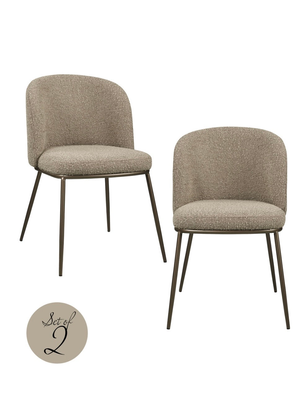 Mocca Bronze Dining Chair Set Of 2