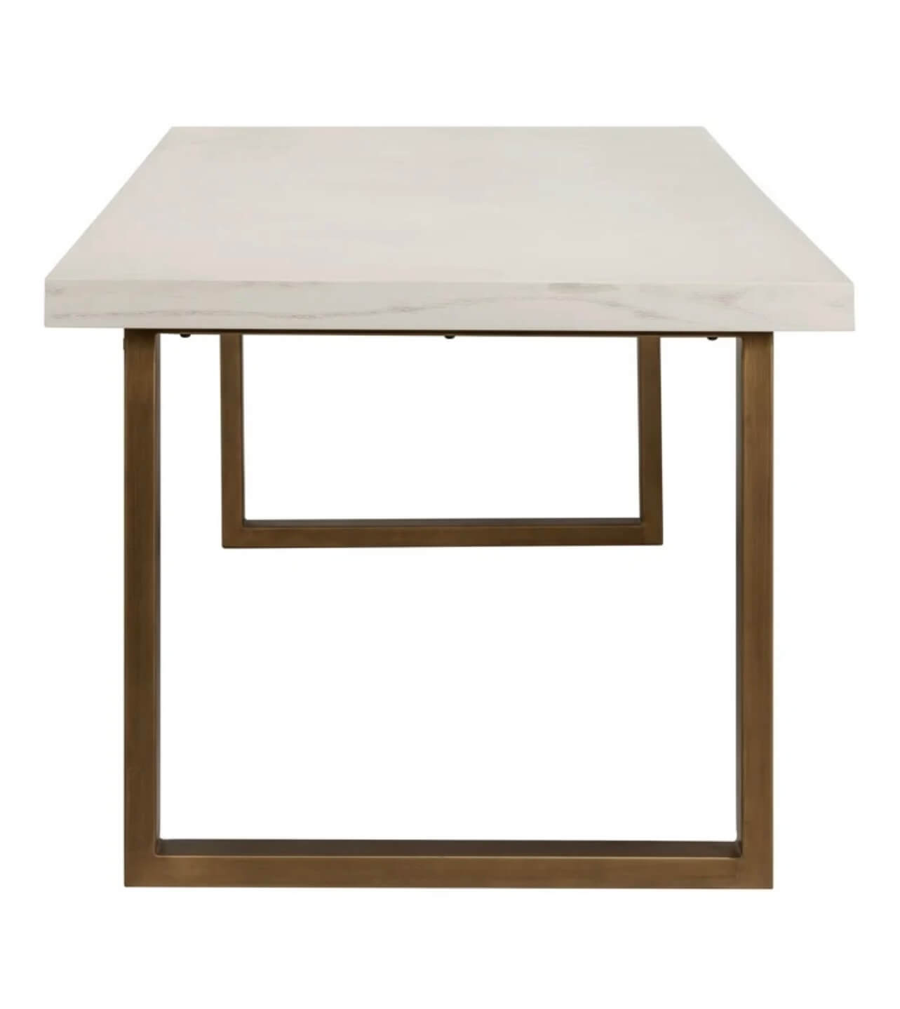 Herringbone Ash Grey Brass Dining Table