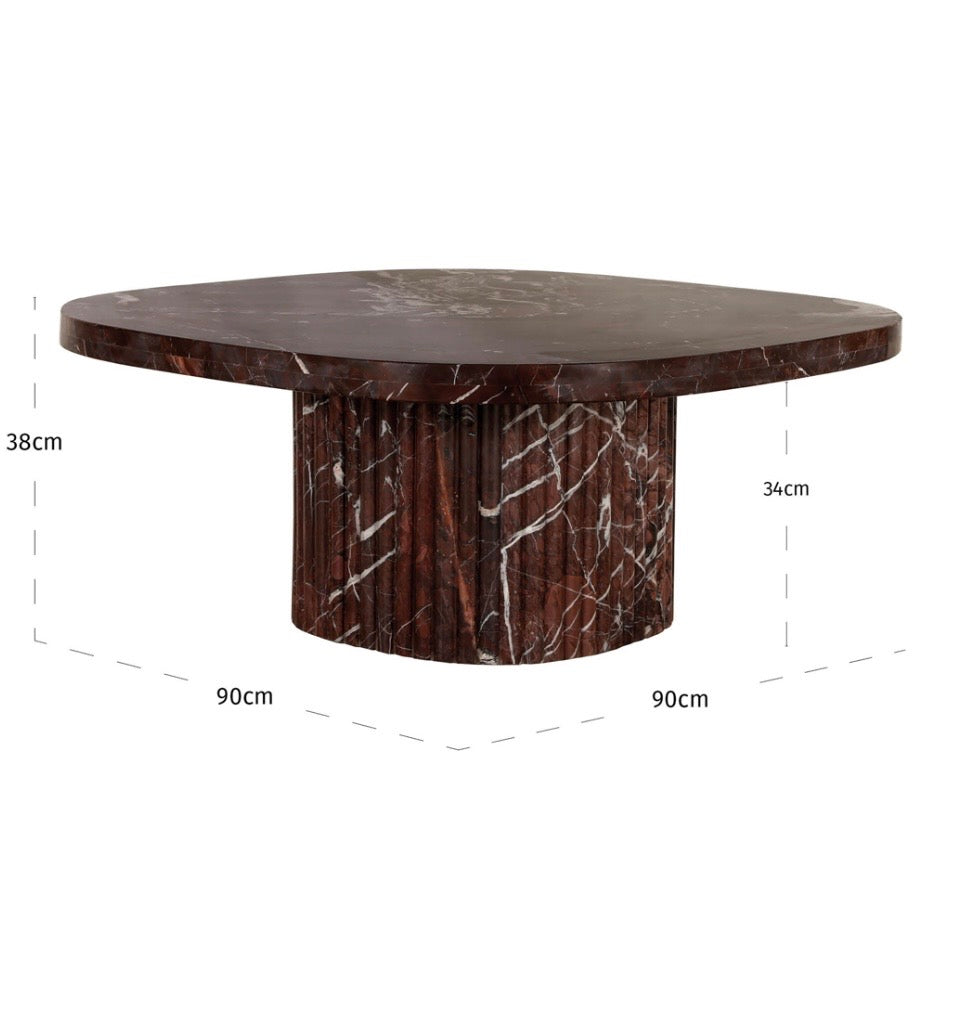 Burgundy Marble Coffee Table