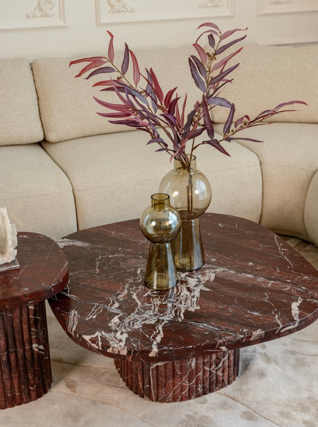 Burgundy Marble Coffee Table