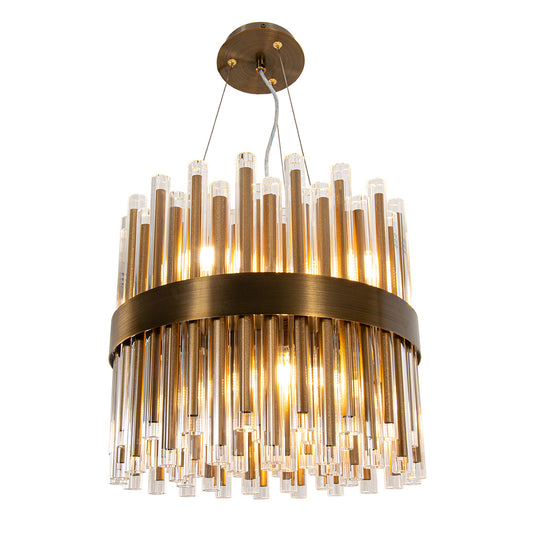 Luxury Small Antique Brass Glass Chandelier