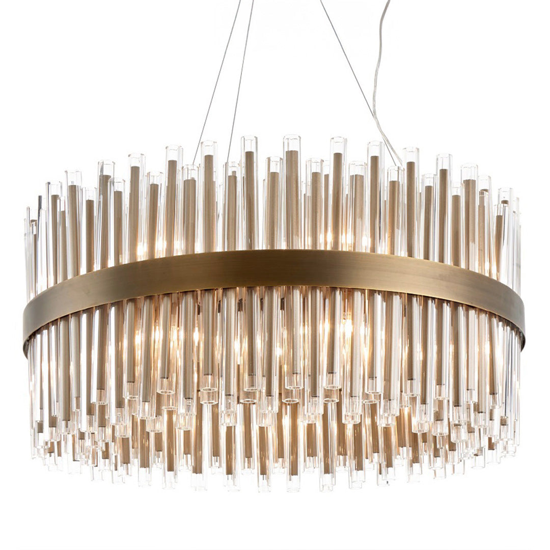 Luxury Large Antique Brass Glass Chandelier