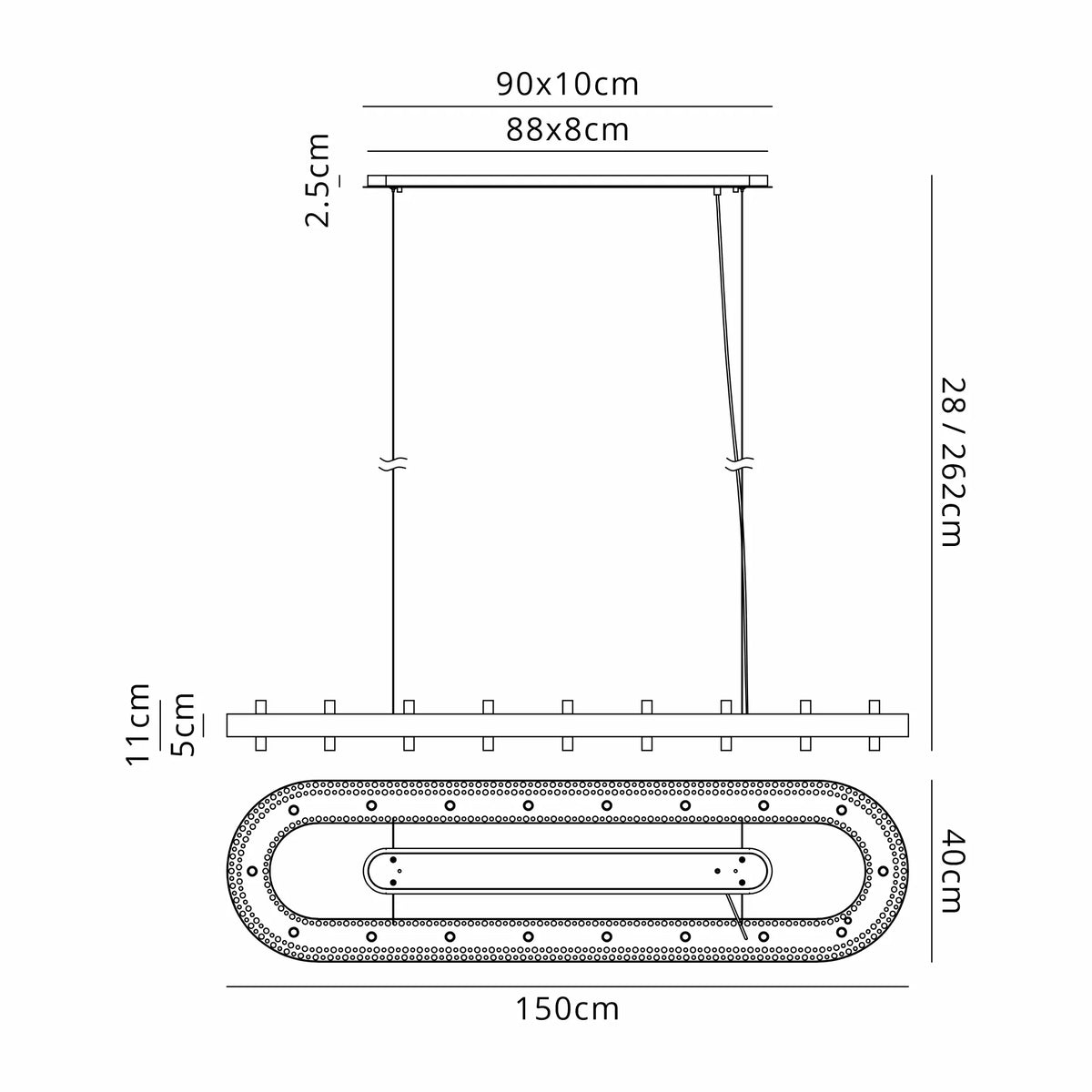 Talia 150cm Oblong Chandelier
