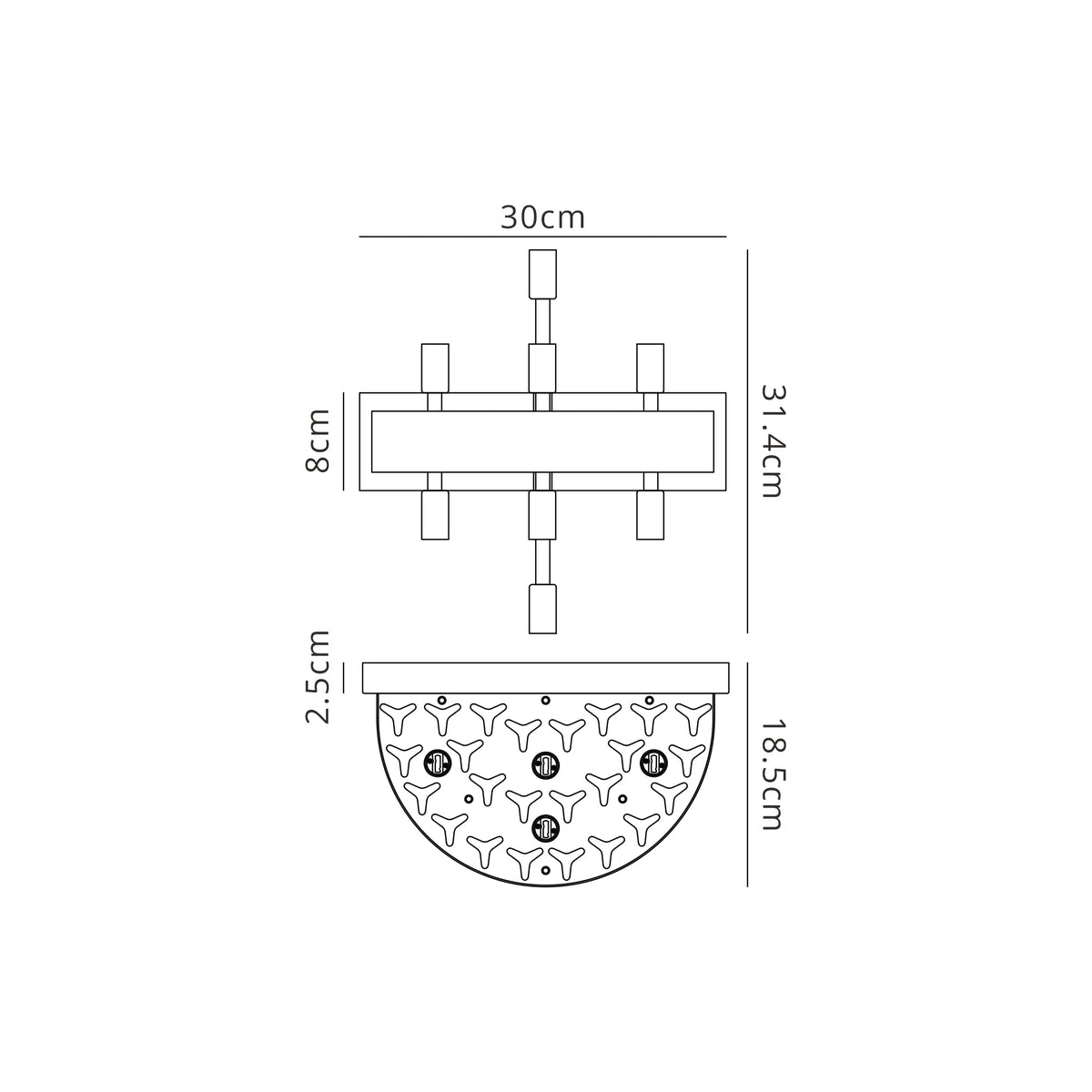 Bond Street 8 Light Wall Light