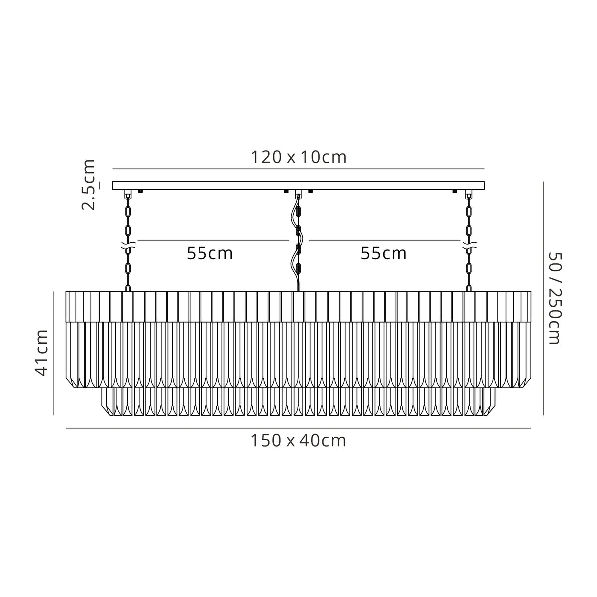 Chelsea 150cm Linear Chandelier