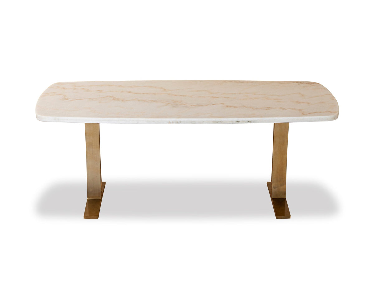 Liang & Eimil Tatler Dining Table - White Marble, Brass Stainless Steel