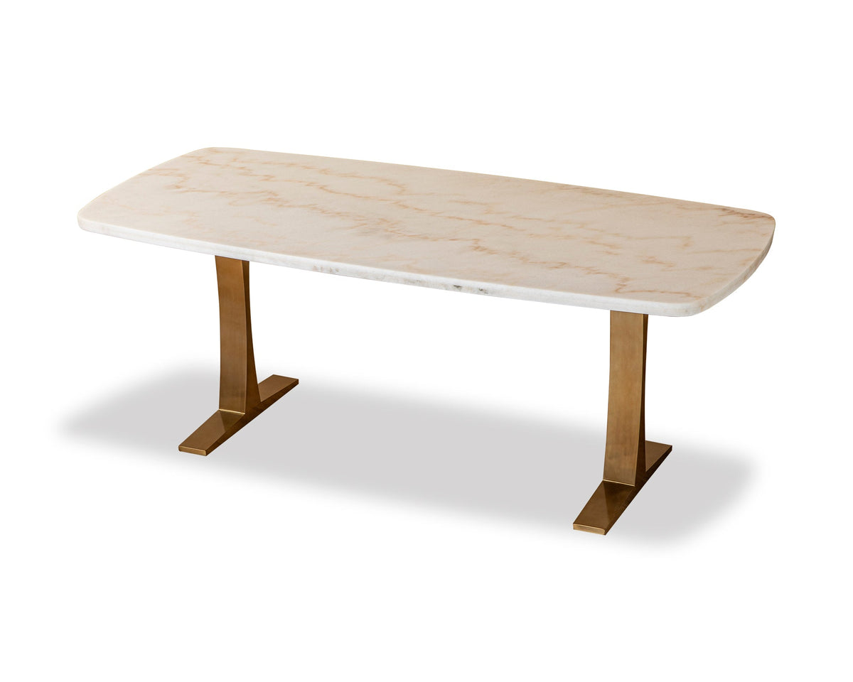 Liang & Eimil Tatler Dining Table - White Marble, Brass Stainless Steel