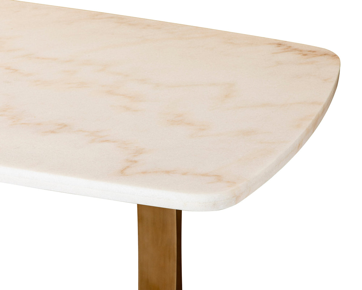Liang & Eimil Tatler Dining Table - White Marble, Brass Stainless Steel