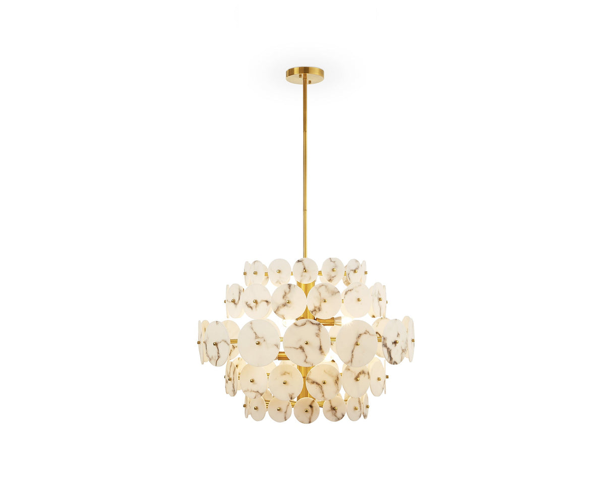 Liang & Eimil Momo Chandelier - Antique Brass & Alabaster Effect