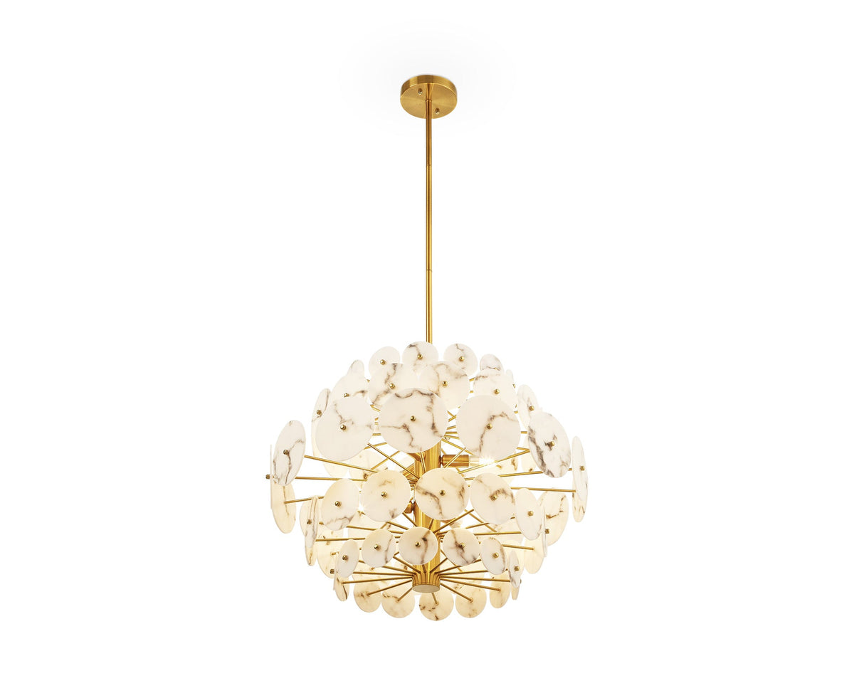 Liang & Eimil Momo Chandelier - Antique Brass & Alabaster Effect