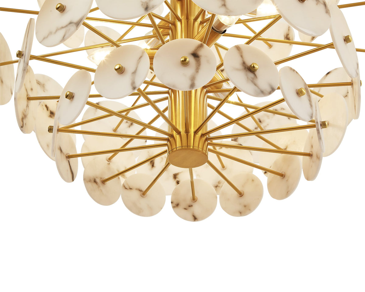 Liang & Eimil Momo Chandelier - Antique Brass & Alabaster Effect