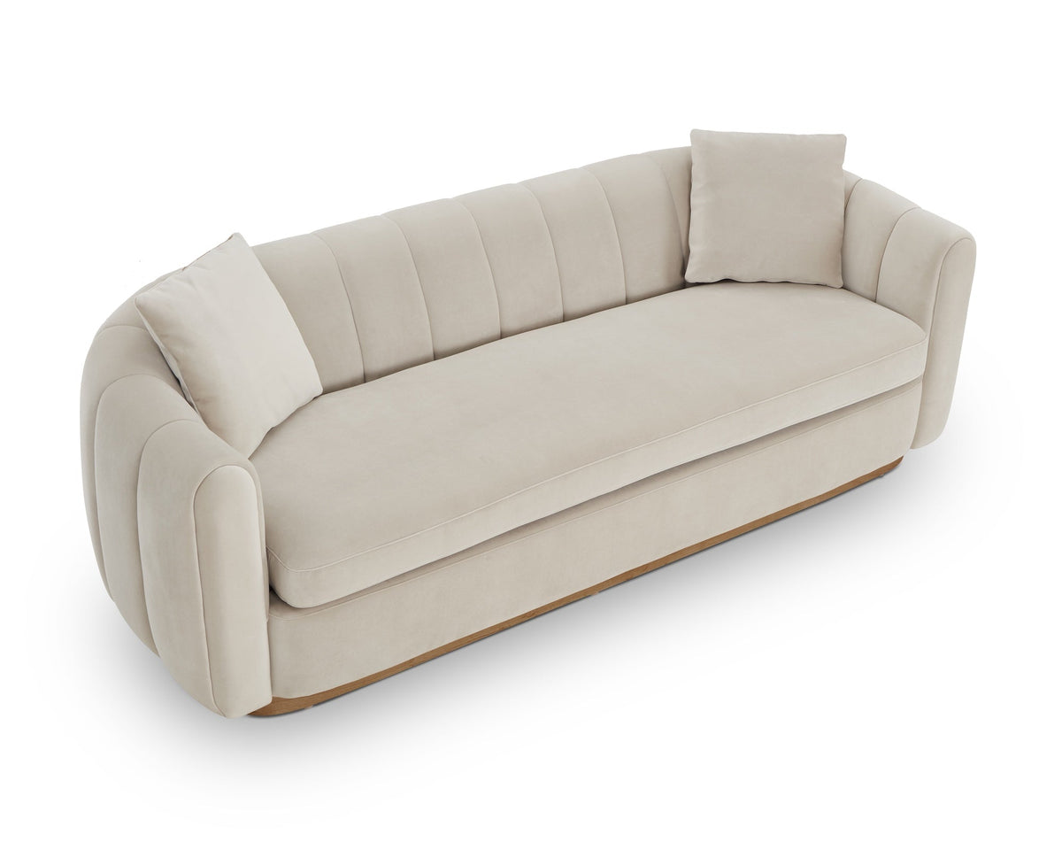 Liang & Eimil Arles 3 Seater Sofa - Melbourne Stone & Natural Wood