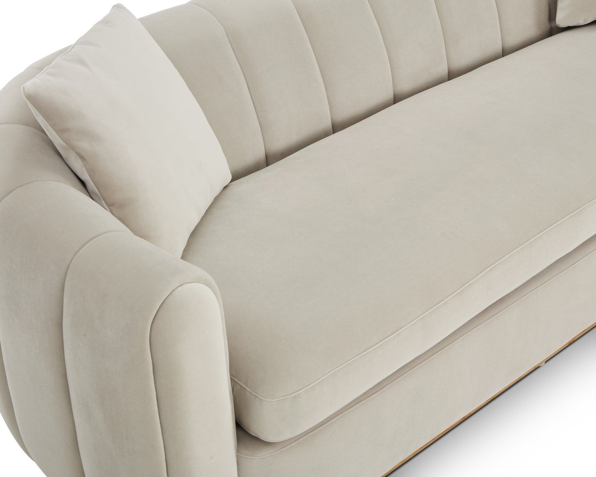 Liang & Eimil Arles 3 Seater Sofa - Melbourne Stone & Natural Wood