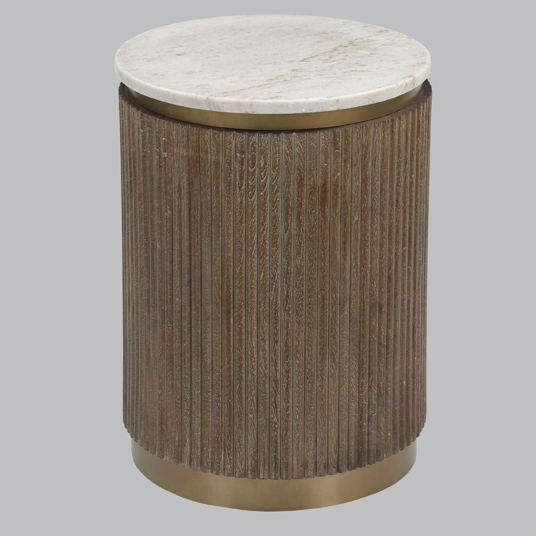 Marble Ribbed Side Table – Dream Interiors
