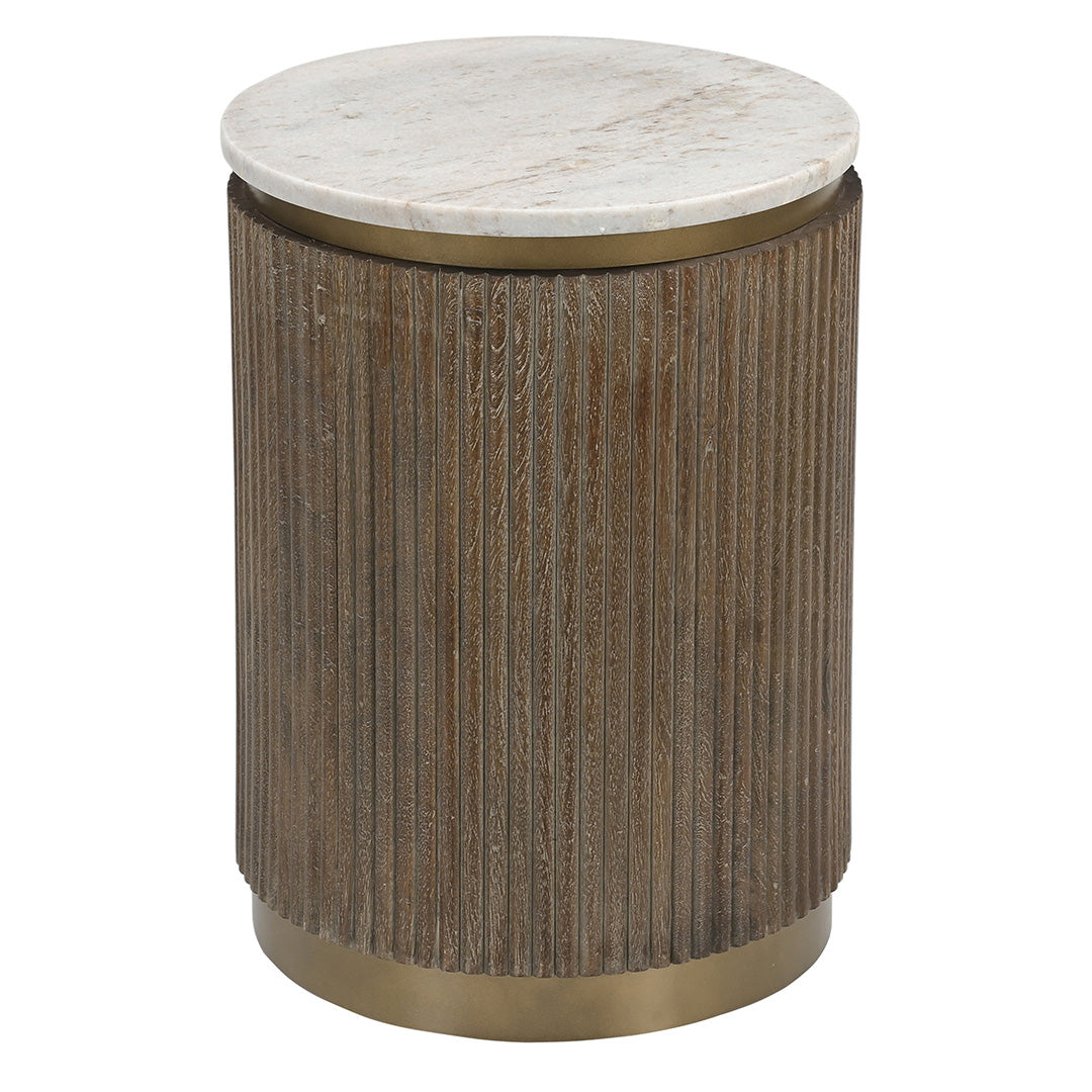 Marble Ribbed Side Table