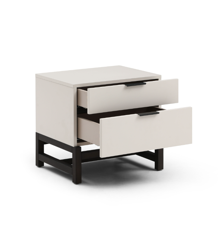 Webb Bedside Table - Matte Beige