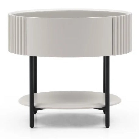 Avola Bedside Table - Matte Beige