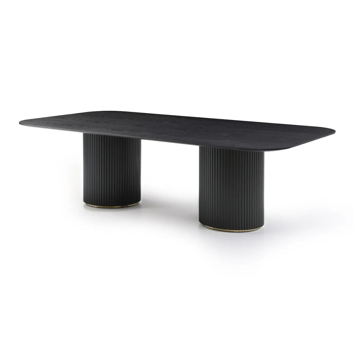 Lantine 280 Dining Table - Black Oak & Brass