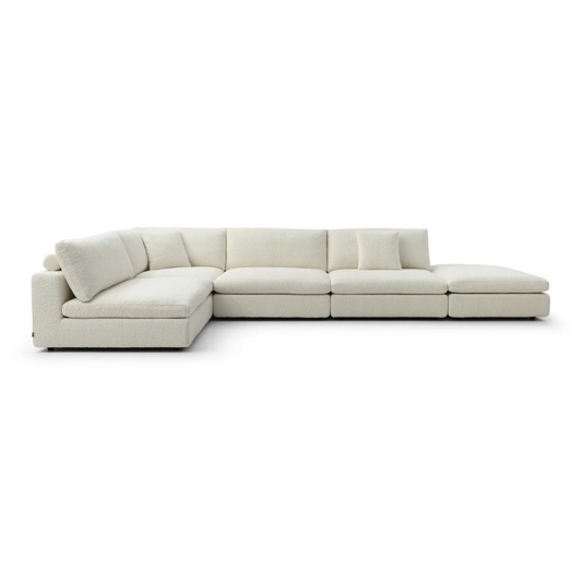 Blanco 5 Piece Modular Sofa - Chex Polar Bouclé