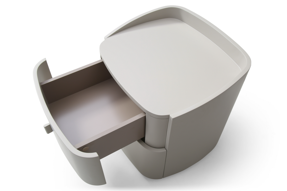 Vertu Bedside Table - Matte Beige