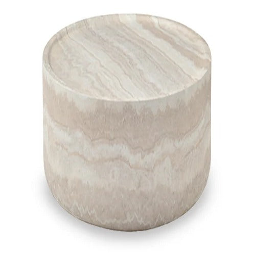 Ciladro Side Table - Faux Travertine